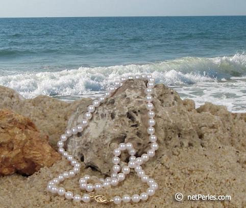 Akoya pearl necklace 55 cm  6-6.5 mm AA+ white
