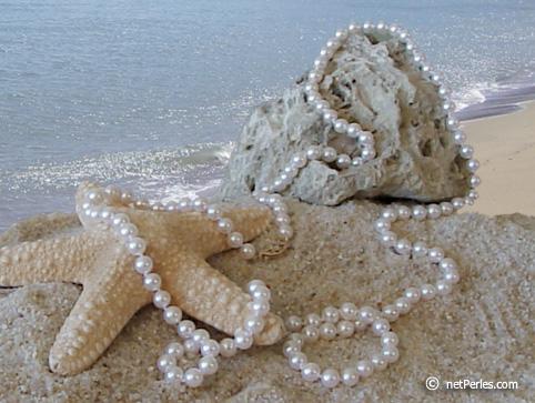 Akoya pearl necklace 90 cm  6-6.5 mm AA+ white
