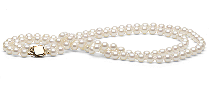 Double strand Akoya Pearl Necklace 7-7.5 mm AA+