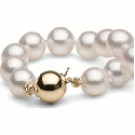 Saltwater Akoya pearl bracelet 18 cm, 7-7.5 mm, white, AAA