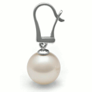 White South Sea Pearl Dangle Earrings  12-13 mm AAA
