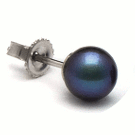 Black Akoya Pearl Earrings, 6.0-6.5 mm AA+
