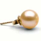Freshwater Pearl Stud Earrings 8.5-9.5 mm peach AAA