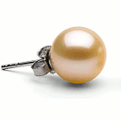 Freshwater Pearl Stud Earrings 9.5-10 mm peach AAA
