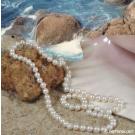 Freshwater cultured pearl necklace 66 cm, 7.5-8 mm AAA white