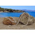 Freshwater 3-Piece cultured pearl set 45/18 cm, 6.5-7 mm, white