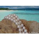 Freshwater cultured pearl necklace, triple strand, 45 cm 6.5-7 mm