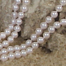 Akoya Pearl Double Strand Necklace 6-6.5 mm, white AAA
