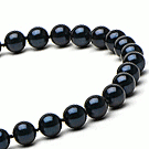Akoya Pearl necklace 45 cm, 6.5 mm, AA+, black
