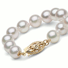 Saltwater Akoya pearl bracelet 18 cm, 6-6.5 mm, white, AA+