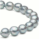 Silver-Blue Akoya Baroque Pearl Necklace, 8.5-9.0 mm 