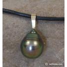 Baroque Tahitian Pearl leather necklace, 11-12 mm