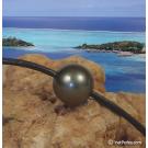Tahitian Pearl leather necklace, 11-12 mm, AAA