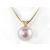 White Akoya pearl pendant V 14k yellow gold 8-8.5 mm AAA