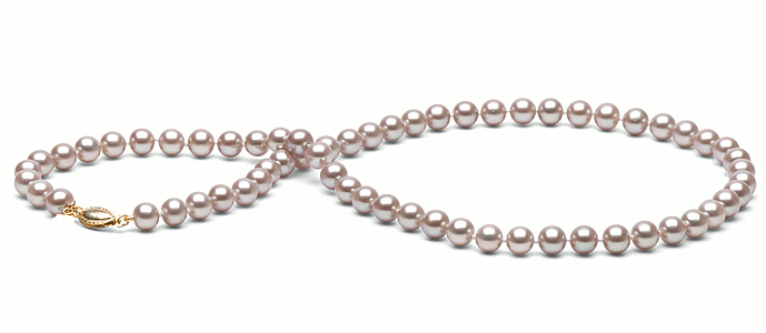 Collier de perles DOUCEHADAMA 45 cm, 6.5-7. mm Lavande