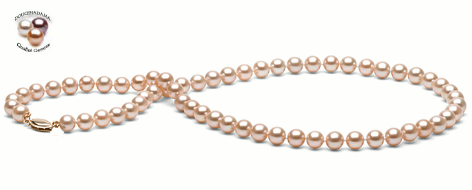 Collier de perles DOUCEHADAMA 45 cm, 6.5-7 mm Pêche