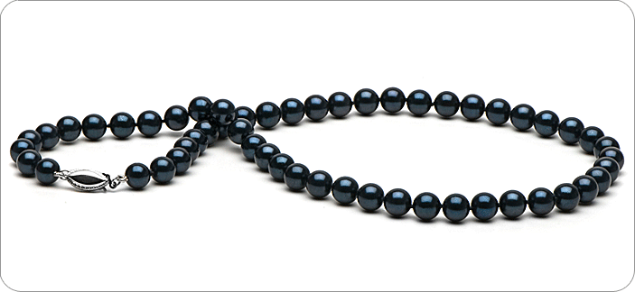 Collier de Perles d'Akoya 40 cm 6-6.5 mm AA+ noires