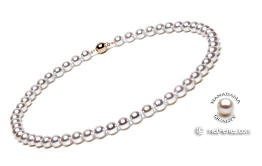Collier de perles de culture d'Akoya HANADAMA 7,5 à 8 mm