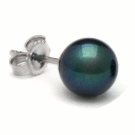 Boucles d'oreilles en perles d'Akoya noires, 7.0-7.5 mm AA+