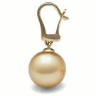 Boucles d'oreilles dormeuse en perles d'Australie dorées, 11-12 mm AAA