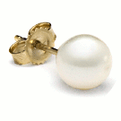 Boucles d'oreilles en perles d'eau douce blanches, 6-7 mm AAA