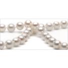 Collier de perles d'eau douce  130 cm, 7.5-8 mm AA+, blanches