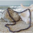 Collier de perles d'eau douce  66 cm, 7.5-8 mm AAA noires