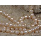 Collier de perles d'eau douce  130 cm, 7.5-8 mm AA+, rose Pêche