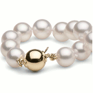 Bracelet de Perles d'Akoya, 18 cm, 7-7.5 mm, AAA, blanches