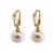Boucles d'oreilles dormeuses perles d'Akoya blanches, 8.0-8.5 mm AAA
